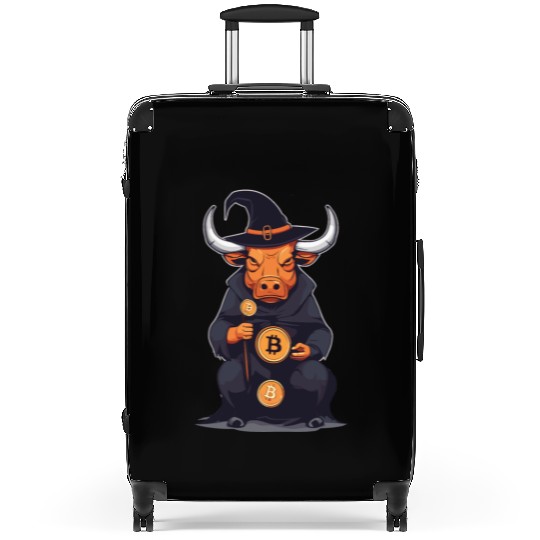 Halloween Bitcoin Wizard Bull Suitcases