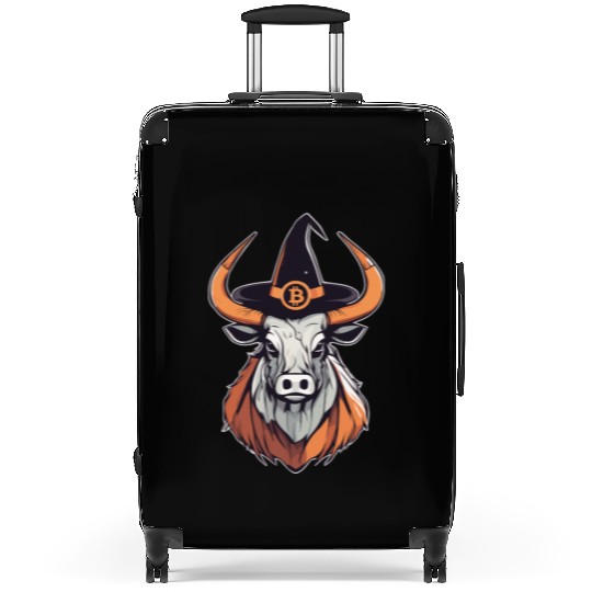 Halloween Bitcoin Wizard Bull Suitcases
