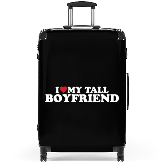 I Love My Tall Boyfriend Heart Groovy Retro Suitcases
