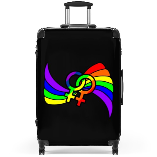 Gender lesbians logo in rainbow colors Suitcases