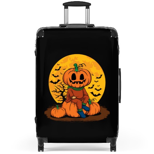 Cool Pumpkin Person Creepy Halloween Pumpkin Suitcases