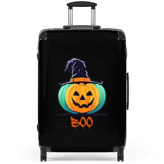 Creepy Halloween Wizard Pumpkin Suitcases