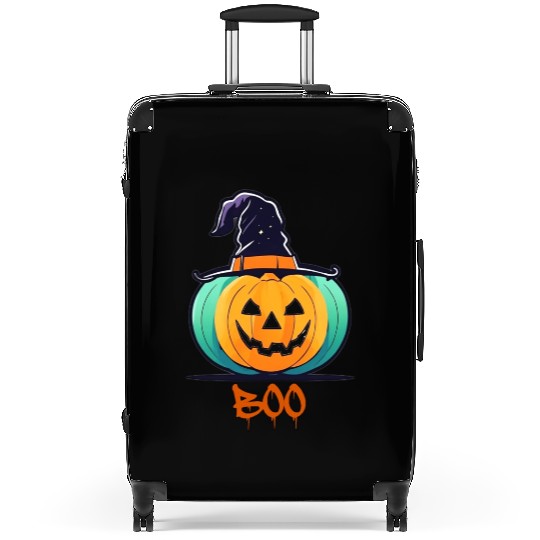 Creepy Halloween Wizard Pumpkin Suitcases