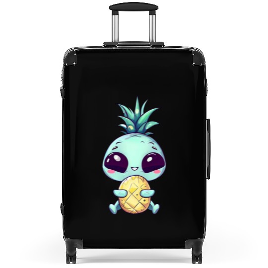 Alien with Pineapple Punk Hairstyle Suitcases