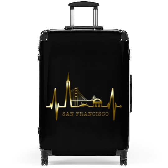 San Francisco Skyline Heartbeat California Lover Suitcases