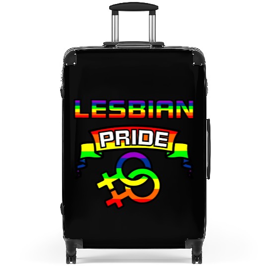 Gender lesbians in rainbow colors with text Suitcases