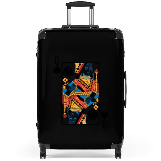 Halloween Playing Card Queen Of Spades Suitcases