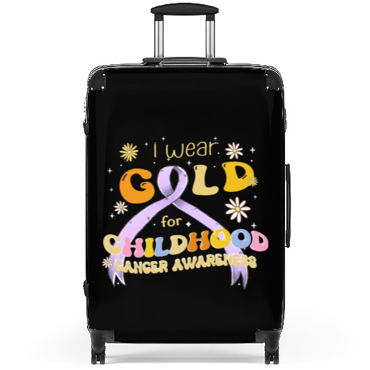 I Wear Gold For Childhood Cancer Awareness Suitcases