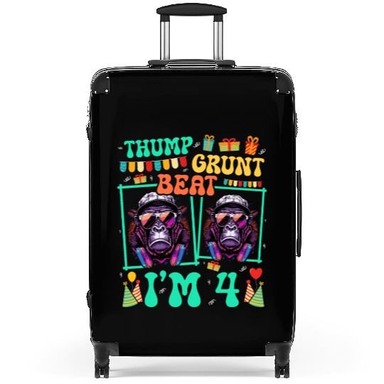 Thump Grunt Beat I'm 4 Gorilla Lover Kid 4th Suitcases