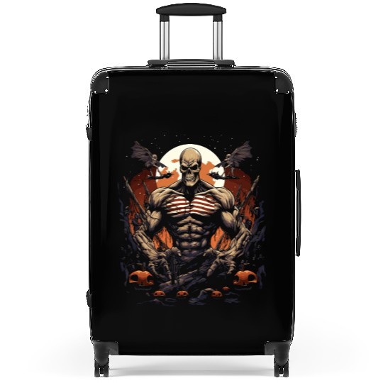 Scary Beast Creepy Swole Halloween Gym Gains Suitcases