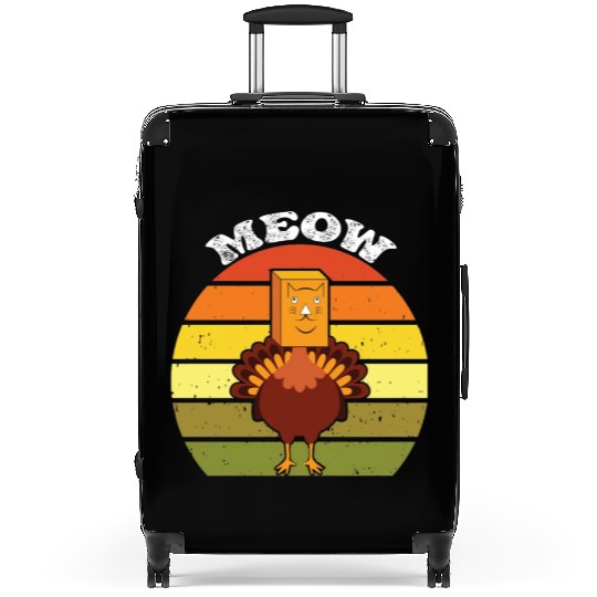 Thanksgiving Turkey Cat Meow Funny Suitcases