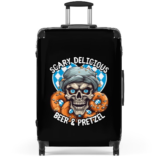 Skull beer and pretzel - Scary delicious Suitcases