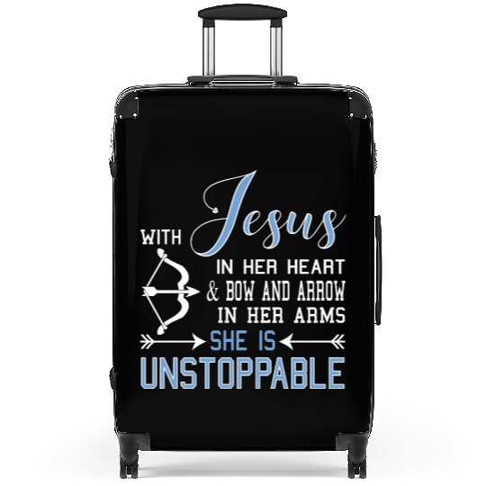 With Jesus In Her Heart Bow Arrow Arms She Is Suitcases