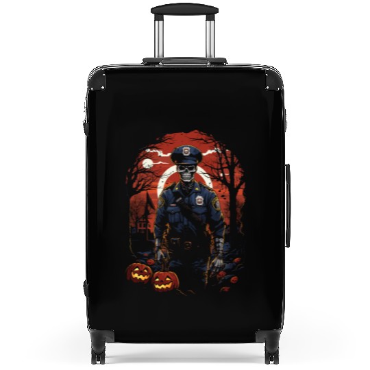 Creepy Zombie Cop Undead Police Halloween Officer Suitcases