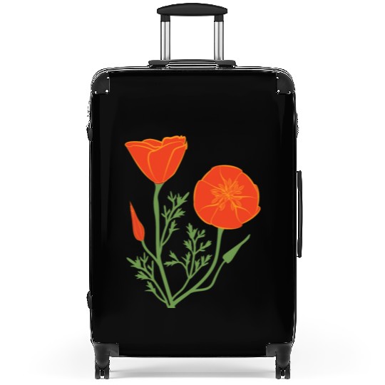 California Poppies on Clear Background Suitcases