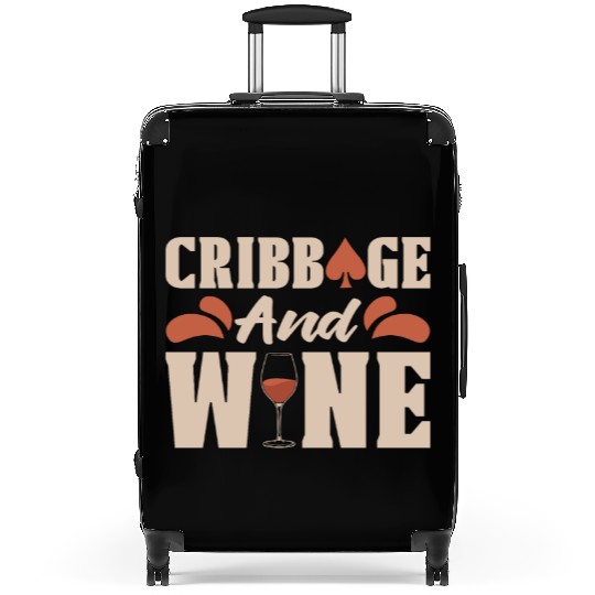 Cribbage And Wine Loves Board Game Card Game Crib Suitcases