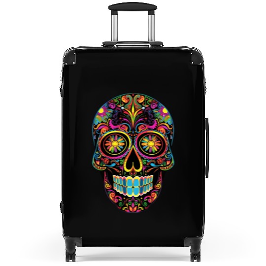 Neon Sugar Skull: Jack Skellington Design Suitcases