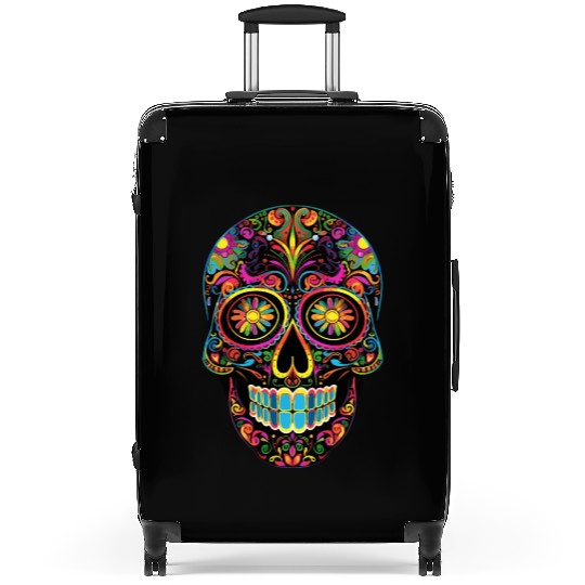 Neon Sugar Skull: Jack Skellington Design Suitcases