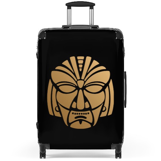 Aztec & Mayan: Sleek Mask Business Logo Suitcases