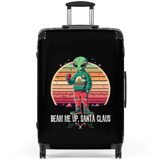 Beam Me Up Santa Claus Alien Christmas Ufo Coffee Suitcases