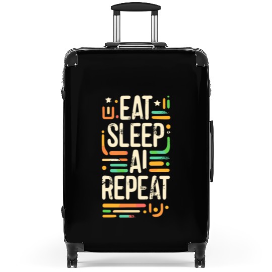 Eat Sleep AI Repeat Suitcases
