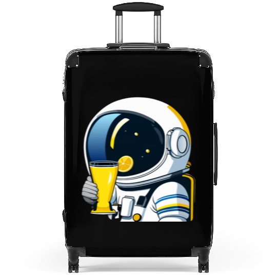 astronaut drinks lemon tea Suitcases