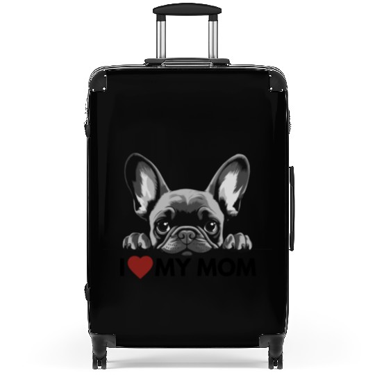 I Love My Mom - Gray French Bulldog Suitcases
