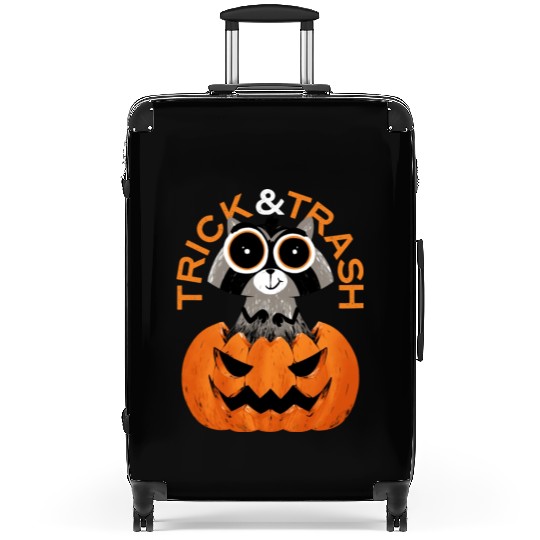 Trick And Trash Halloween Raccoon Suitcases