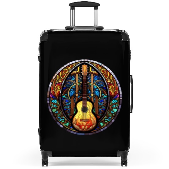 Stained Glass Art - Funny Holy Guitar Design Suitcases