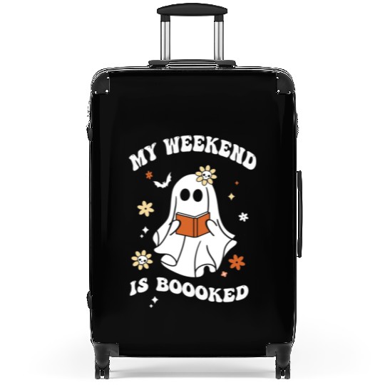 My Weekend is Boooked Ghost Reading Books Teacher Suitcases