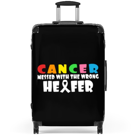 Cancer Messed With The Wrong Heifer Cow Lover Suitcases