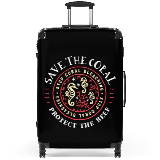 Protect the Coral Save the Reef Rustic Crest Suitcases