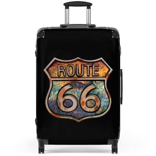 Route 66 vintage sign - Dingy metal sign 2 Suitcases