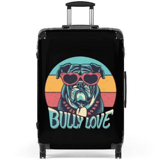 Dog Love Bully Retro Suitcases Dog owner Bully lover