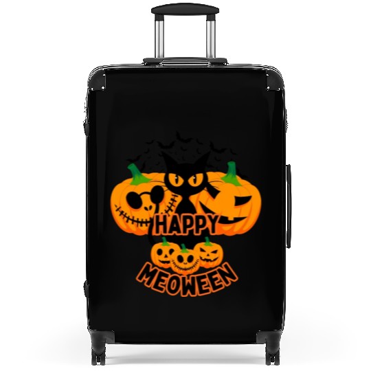 Happy Meoween Black Cat Suitcases