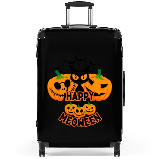 Happy Meoween Black Cat Suitcases