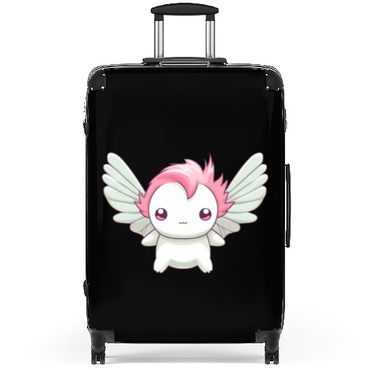 Sweet Axolotl with Angel Wings: Heavenly Design Suitcases