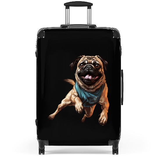 Pug in Motion: Racing, Sprinting, Galloping Suitcases