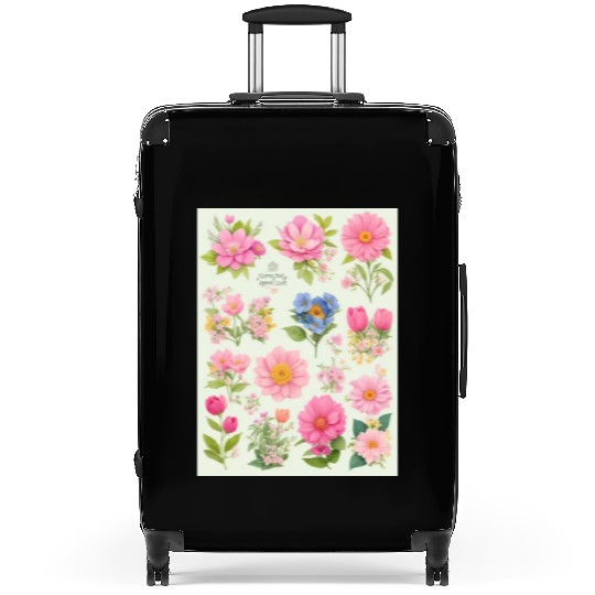 Tangerine and Coral Spring Flowers Suitcases