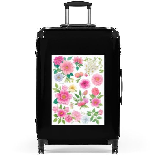 Lavender and Lilac Spring Flowers Suitcases