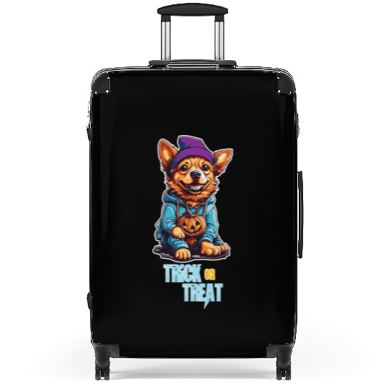 Trick or Treat -Student Dog halloween . Suitcases