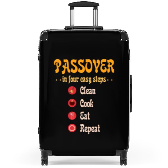 Passover 4 steps Clean Cook Eat Repeat Matzah Suitcases