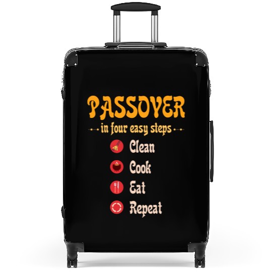 Passover 4 steps Clean Cook Eat Repeat Matzah Suitcases