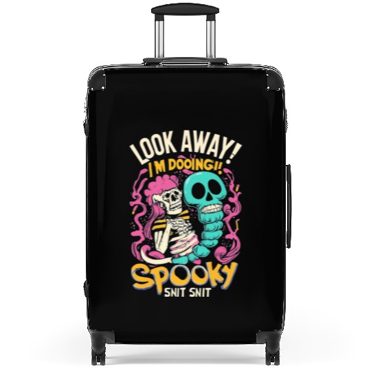 Spooky Shit Skeleton Girl Arm Halloween Voodoo Suitcases