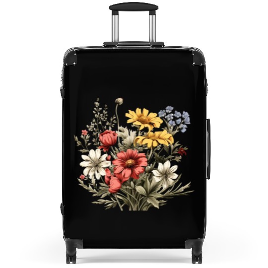Vintage Suitcases Pressed Flowers Cottagecore Nature
