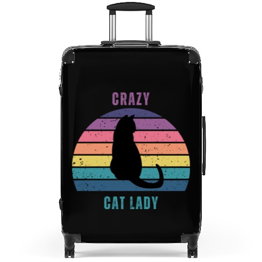 crazy cat lady Suitcases