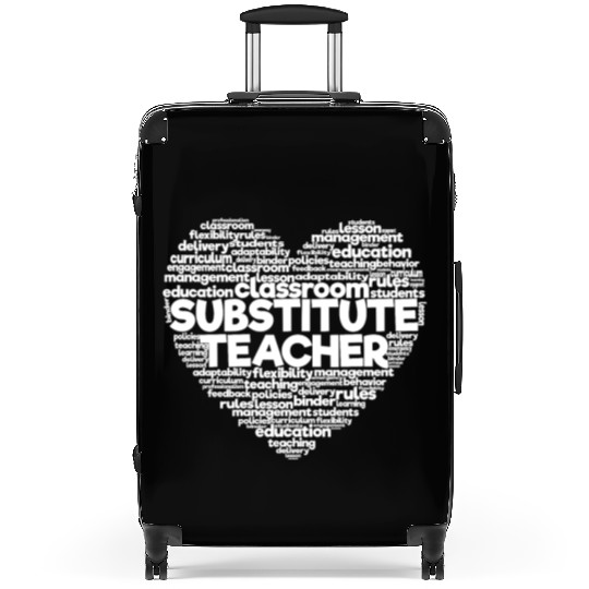 Substitute Teacher Word Cloud Back To School Suitcases