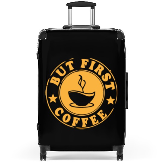 but first coffee tshi Suitcases