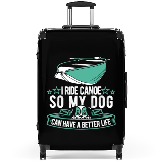 Canoe Canoeing Canoeist Dog Suitcases