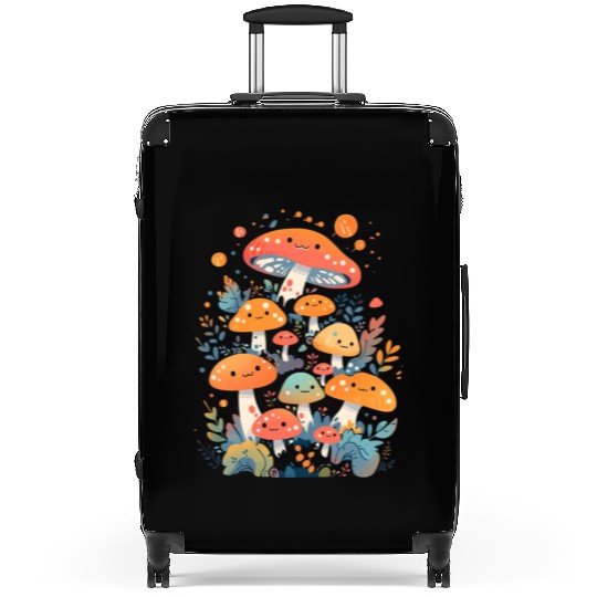 Cute Mushroom Creatures Suitcases